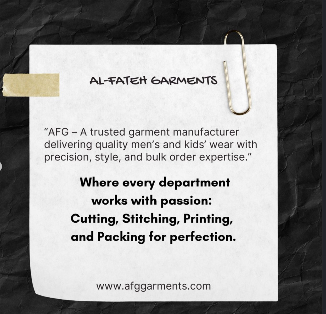 Al-Fateh Garments history and production statement