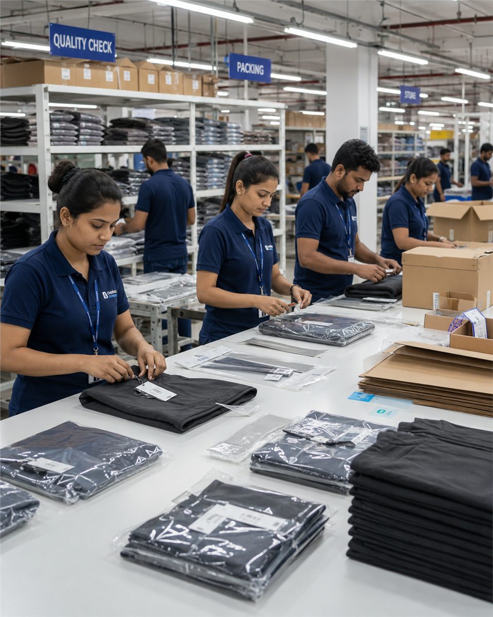 AFG finishing, quality inspection, and garment packing department